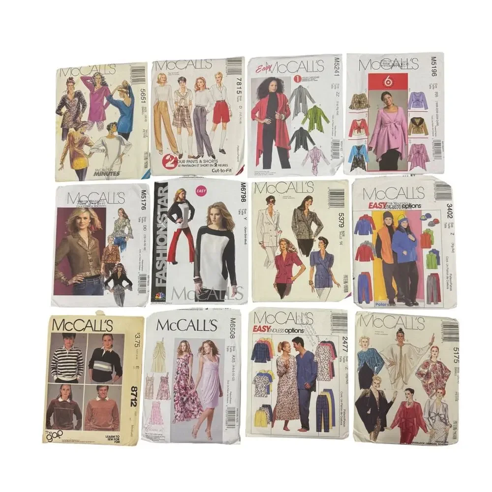 Vintage Collection of 12 McCall's Sewing Patterns for Dresses and Accessories